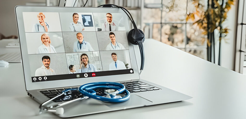 doctors on video conferencing platform